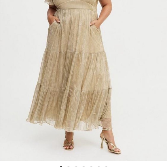 Torrid Metallic Gold Dress - Picture 3 of 3
